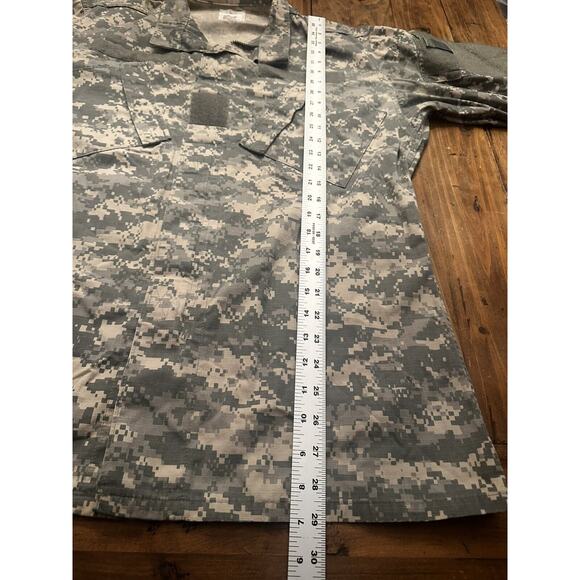 Military Digital Camo Shirt Full Zip Size Medium Long Camouflage USA Armed Force - Picture 8 of 9